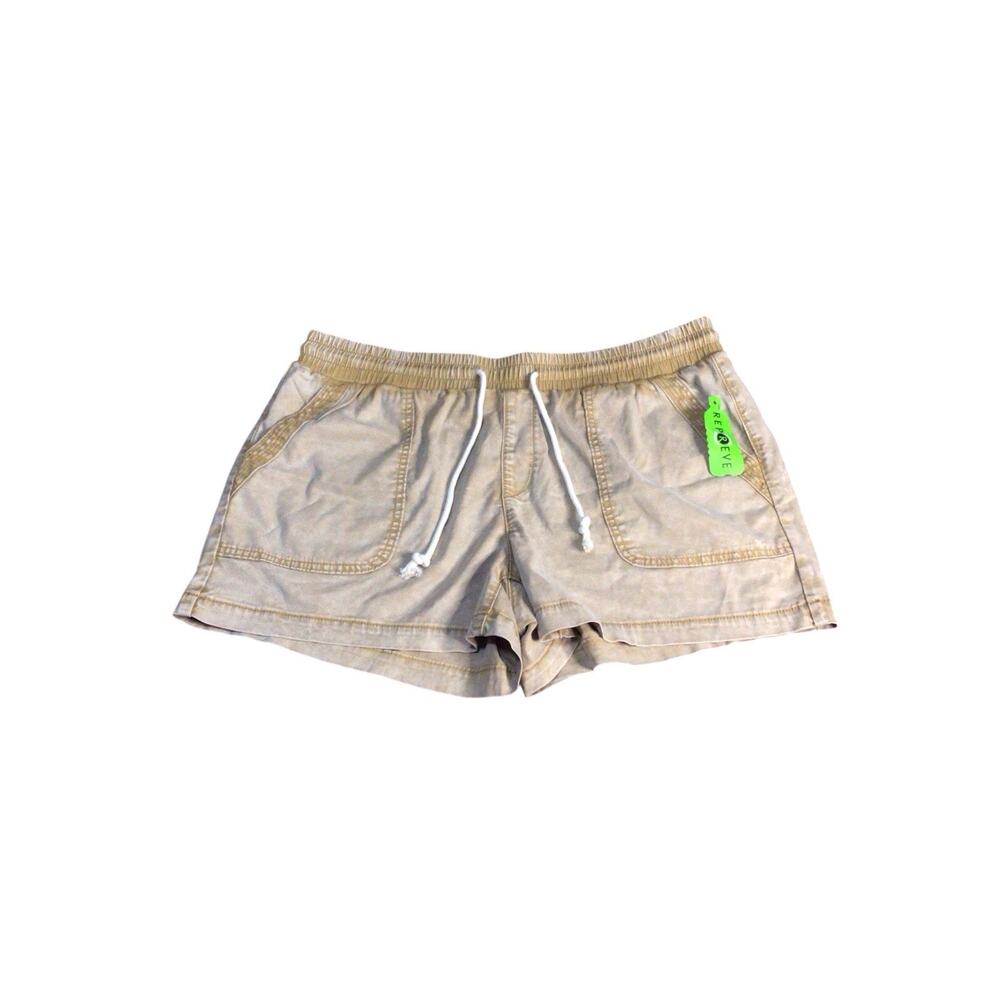 New Sonoma Mid Rise Pull-on Shorts Khaki Acid Drawstring Elastic Waist XL NWT